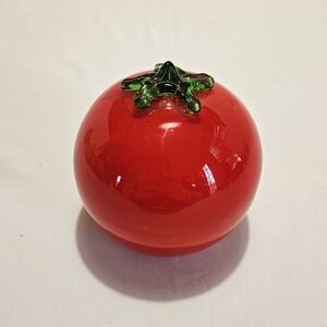 Murano Style Glass Tomato • Vintage Art Glass